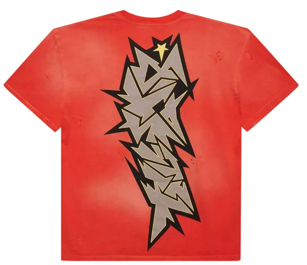 Hellstar Crack Print T-Shirt 'Red'