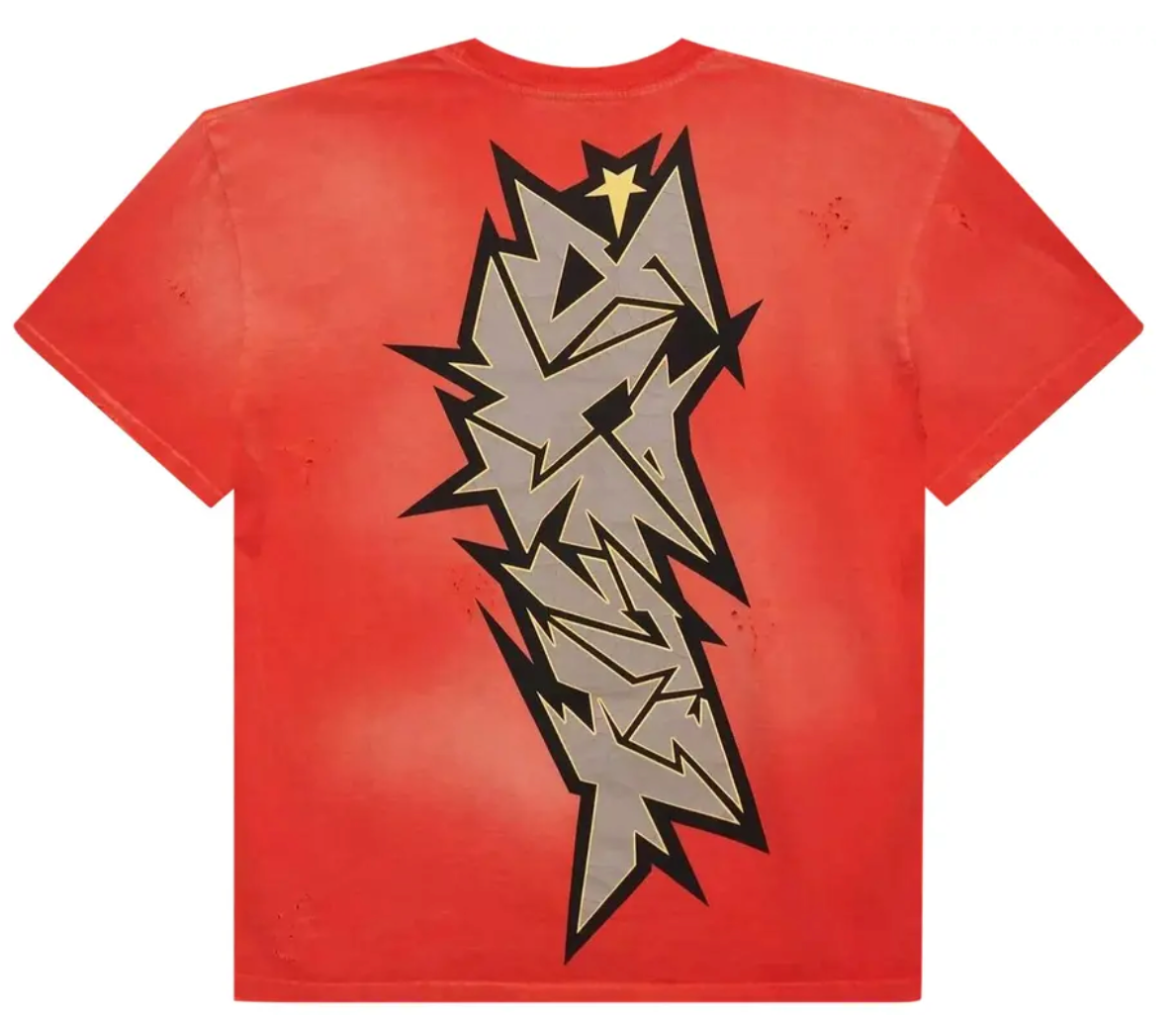 Hellstar Crack Print T-Shirt 'Red'