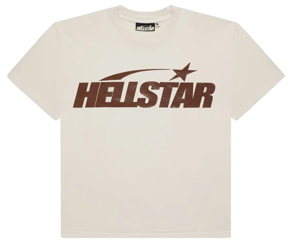 Hellstar Classic T-Shirt (Gel Print) 'White/Brown'