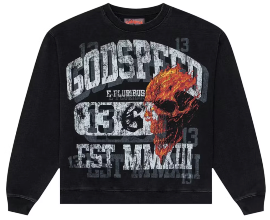 Godspeed Seeing Double Crewneck Sweatshirt Black