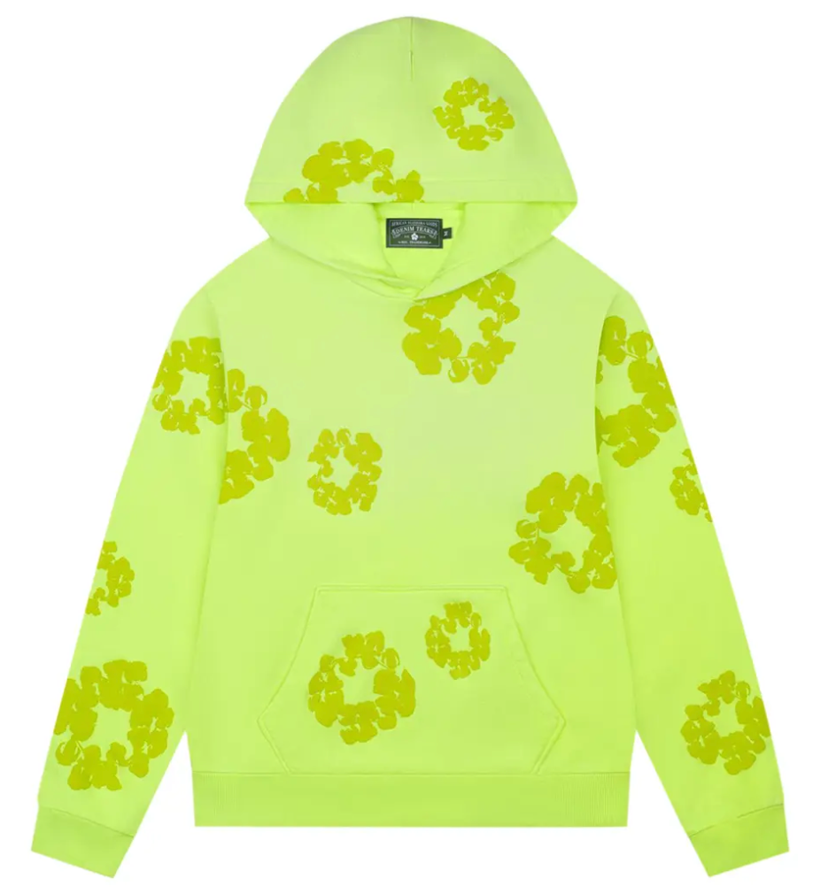 Denim Tears Mono Cotton Wreath Hoodie 'Neon Green'
