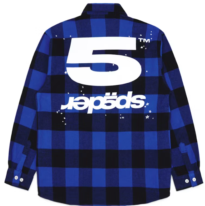 Sp5der 5 Flannel Shirt Blue Plaid