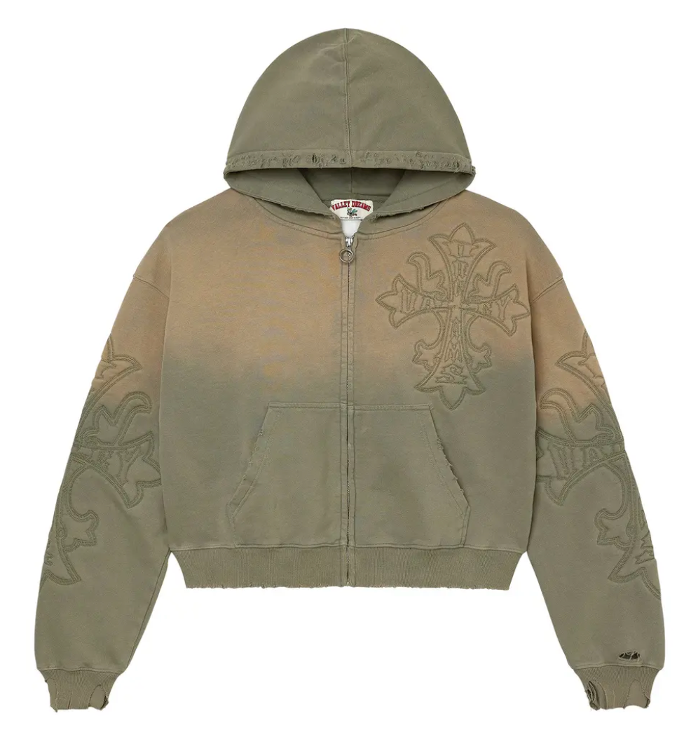 VALE FOREVER CARVER ZIP UP HOODIE MYSTIKAL GREEN