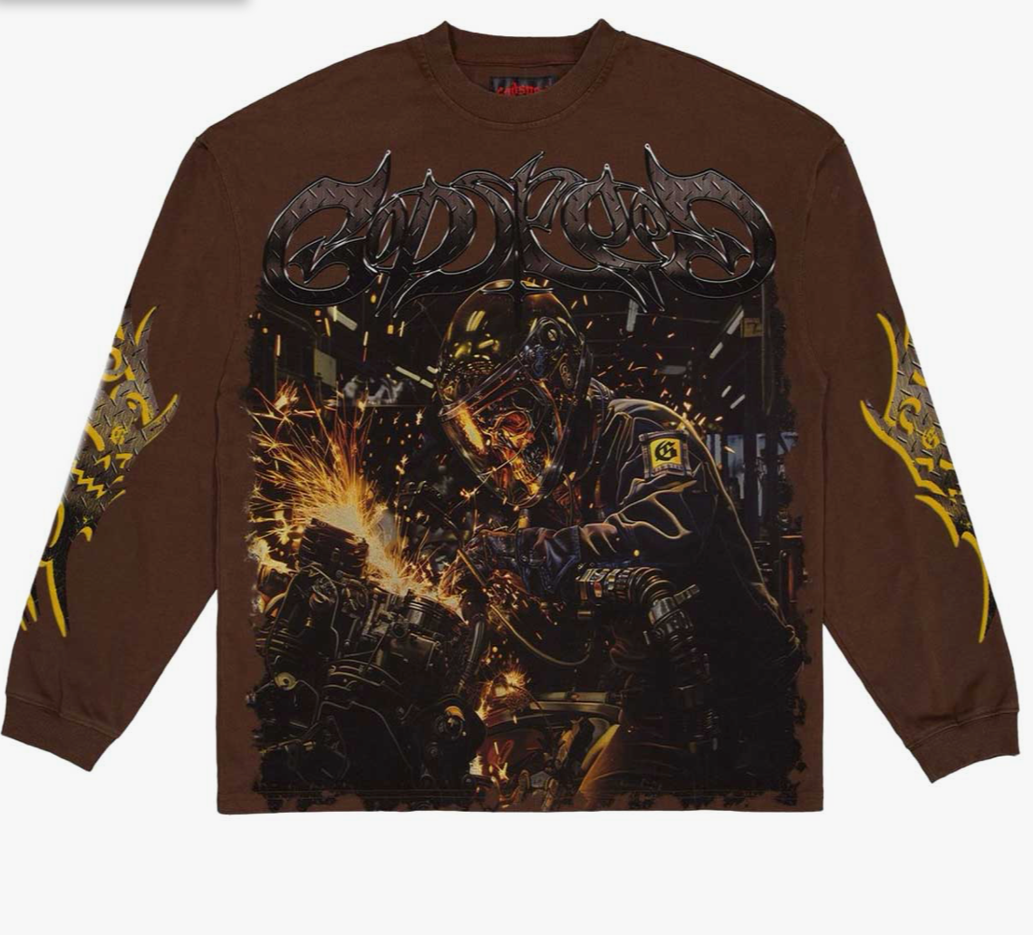 GODSPEED UNDER CONSTRUCTION L/S TEE BROWN