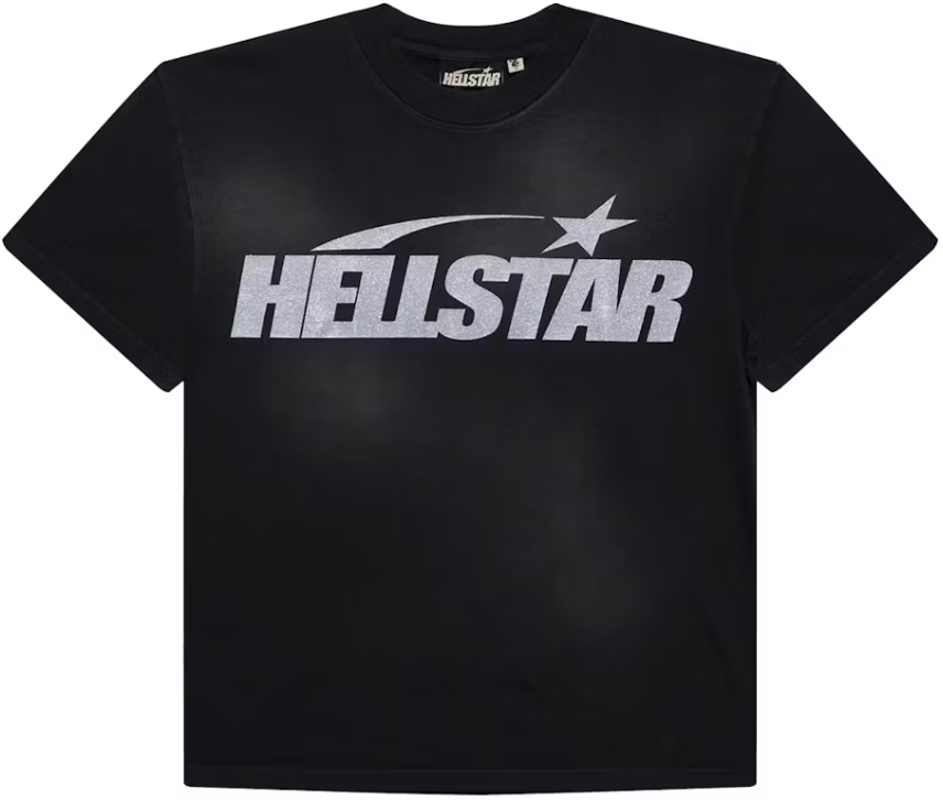 Hellstar Classic Glitter Logo T-shirt Black