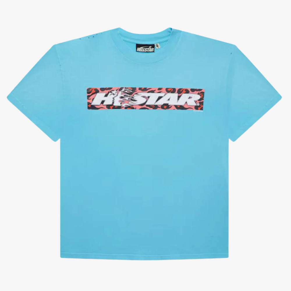 Hellstar Box Logo T-Shirt Blue