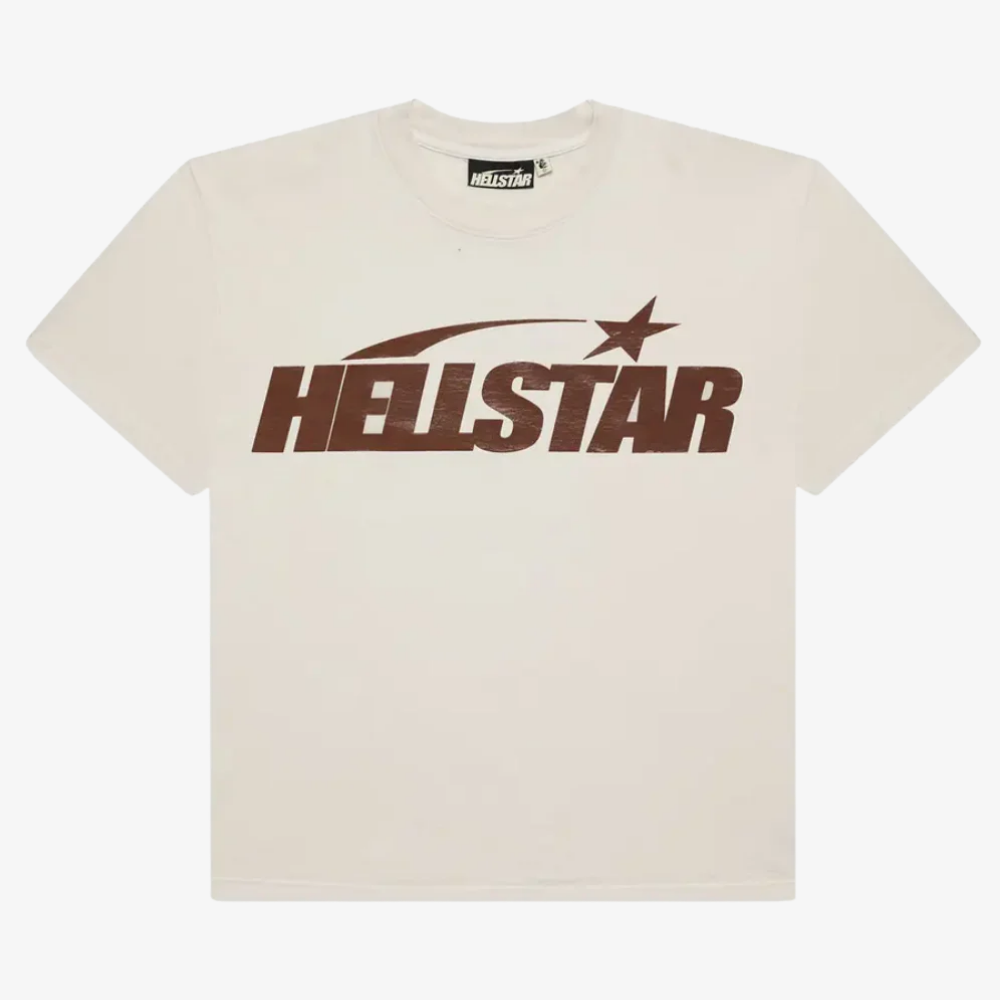 Hellstar Classic T-Shirt (Gel Print) 'White/Brown'