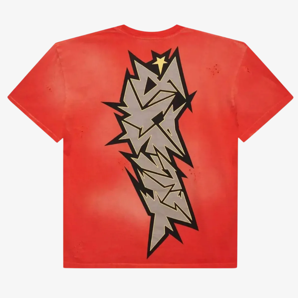 Hellstar Crack Print T-Shirt 'Red'