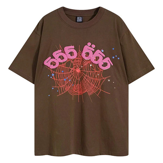 SP5DER BROWN ANGEL NUMBER TEE BROWN