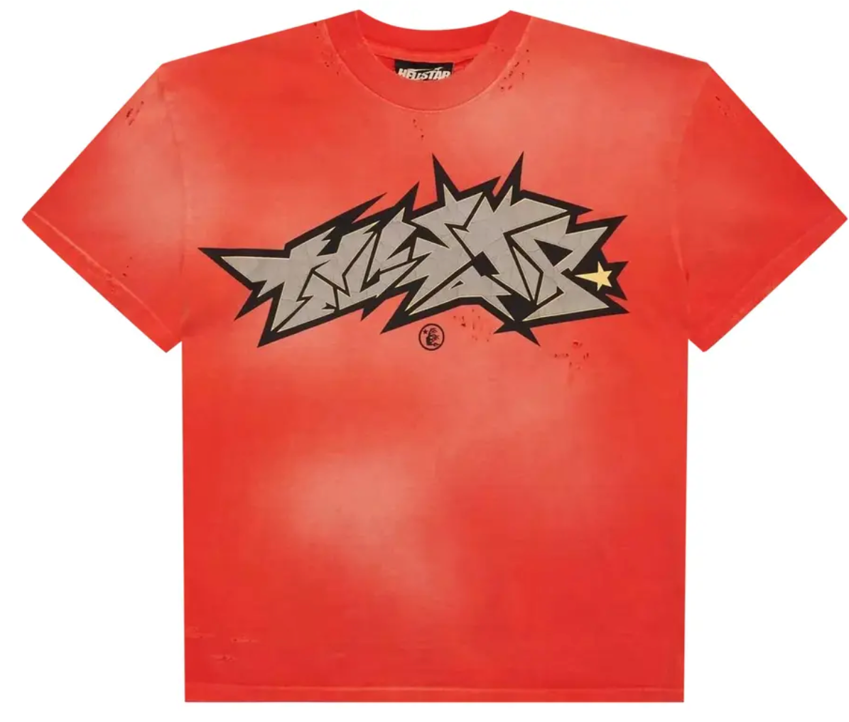 Hellstar Crack Print T-Shirt 'Red'