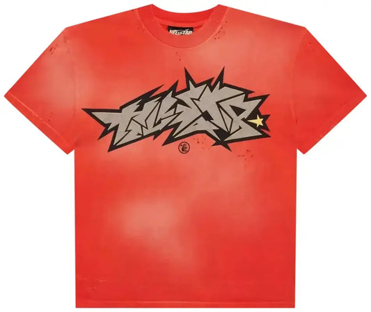 Hellstar Crack Print T-Shirt 'Red'