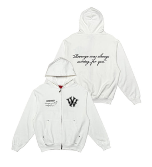 WRATHBOY REVENGE COMING HOODIE ZIP OFF-WHITE