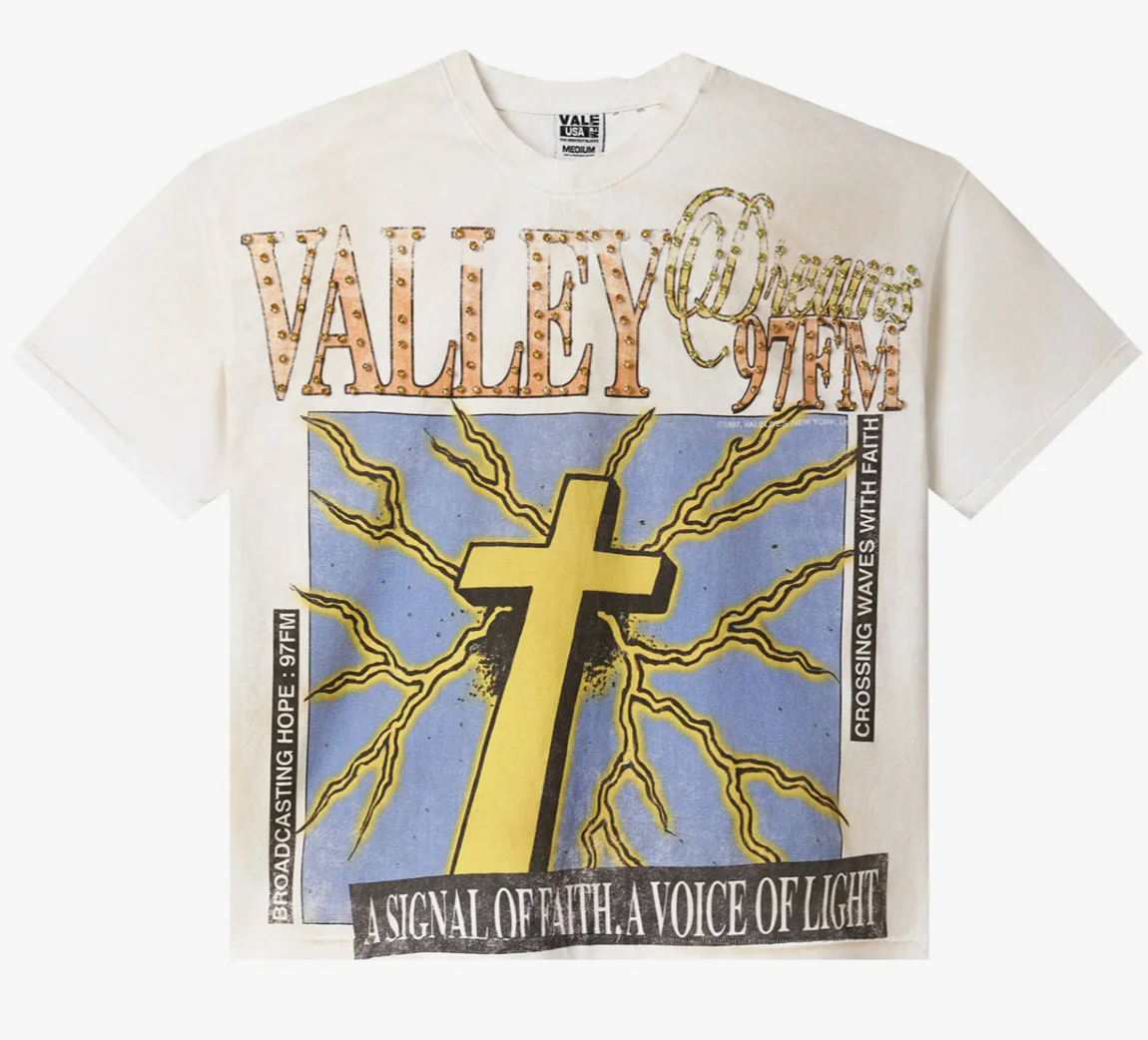 VALE FOREVER THUNDER CROSS BLING TEE CREAM