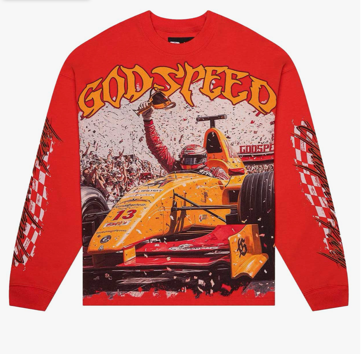GODSPEED F1 FINISH LINE L/S TEE RED