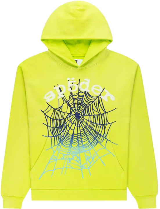 Sp5der OG Web V2 Gradient Hoodie Acid Green