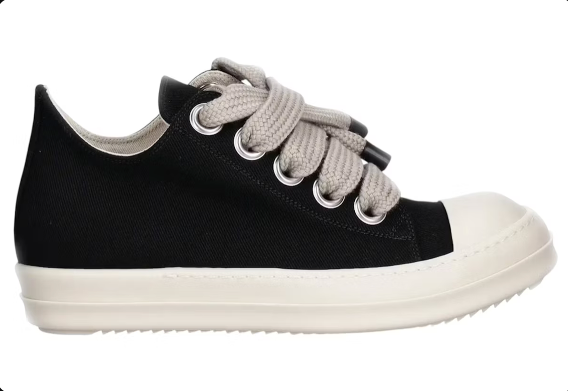 Rick Owens DRKSHDW Jumbolace Low Sneaks Black Milk