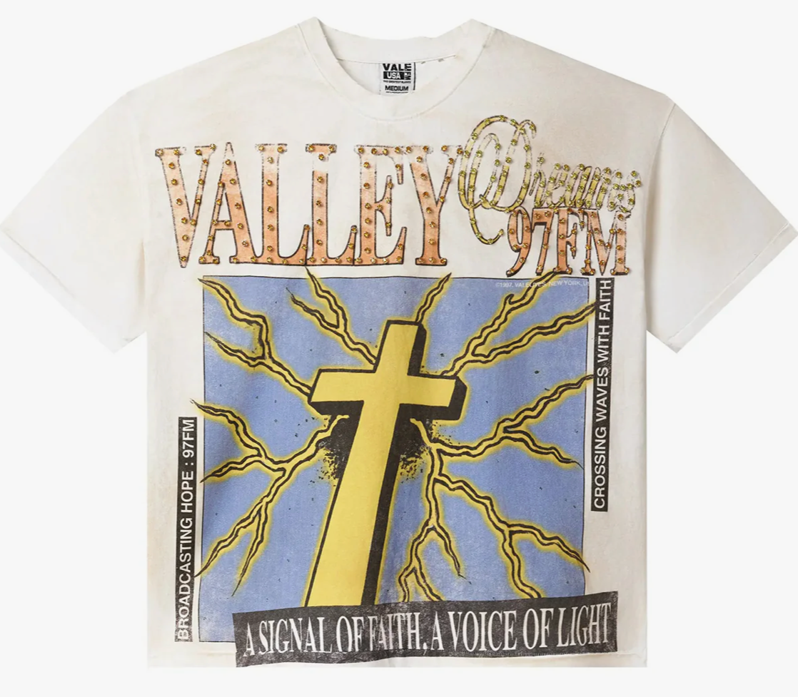 VALE FOREVER THUNDER CROSS BLING TEE CREAM