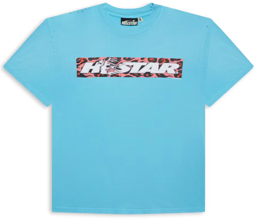 Hellstar Box Logo T-Shirt Blue