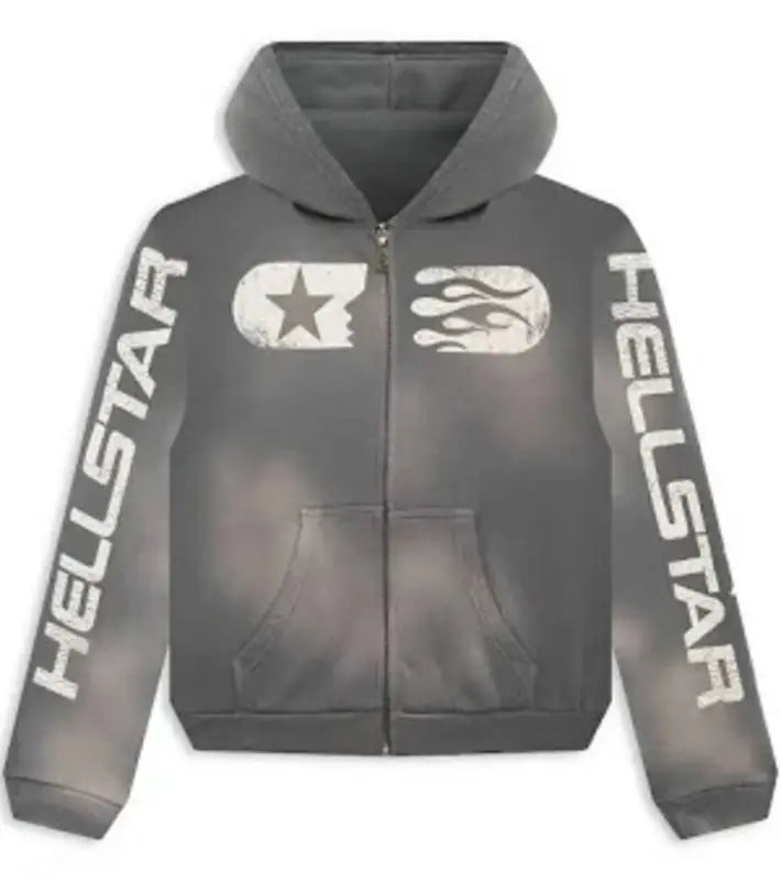 Hellstar Studios Zip Hoodie Gray