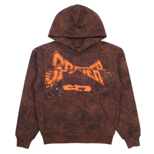 Sp5der Worldwide T&F Tree Camo Sweatshirt Brown Orange