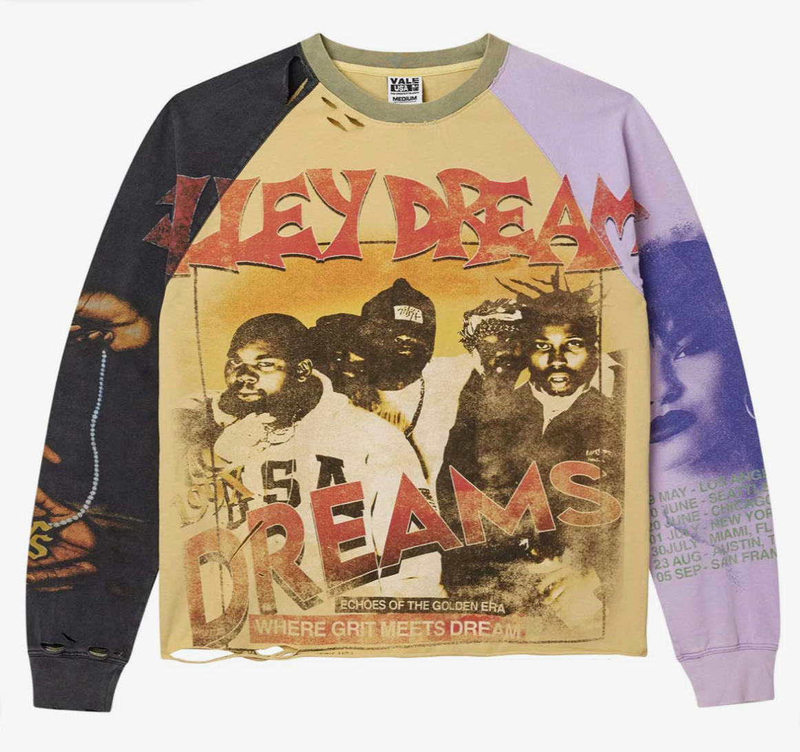 VALE FOREVER CHAMBERS CHOP N SCREW L/S TEE YELLOW