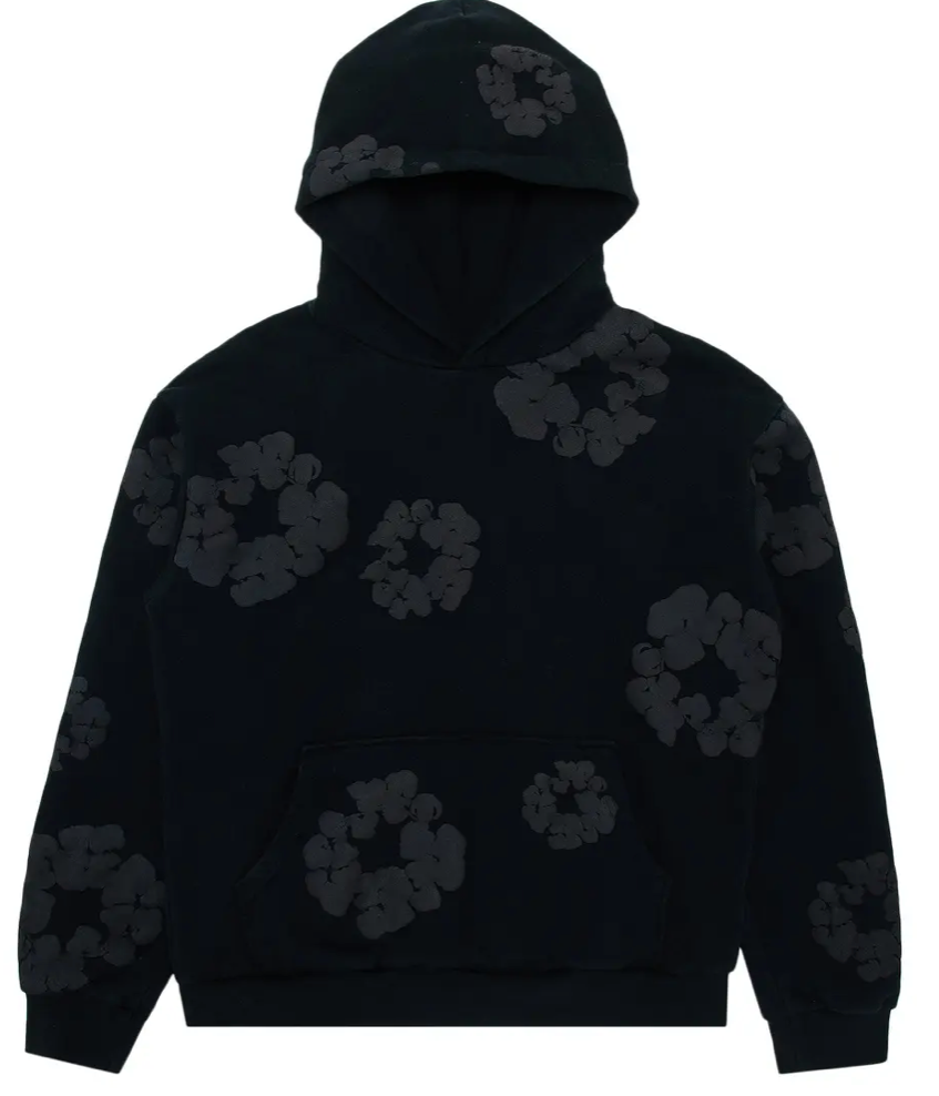 Denim Tears Cotton Wreath Hooded Sweatshirt 'Black Monochrome'